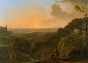 A view of the Roman Campagna from Tivoli, evening