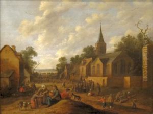 A Village Scene by Joost Cornelisz Droochsloot