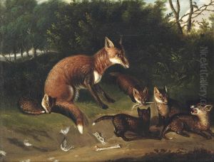 A vixen and her cubs