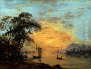 A Welsh Sunset River Landscape. A Welsh Sunset River Landscape.