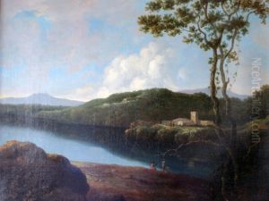 A Welsh Landscape. by George Barret, Sr.