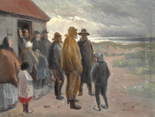 Outside the fisherman's house. Stormy weather, Skagen. - view 1