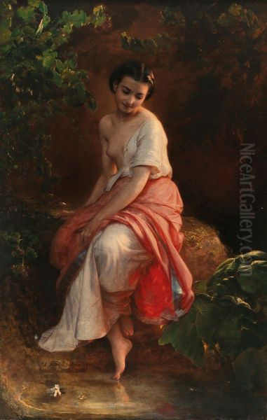 A woman bathing - view 1