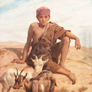 A young goatherd by Frederick Goodall