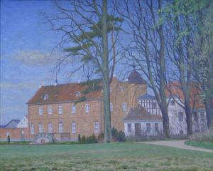 The manor house Hollufgard near Odense, Denmark. by Anders Christian Terslose