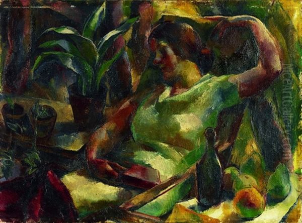 Woman in the garden - view 1