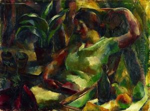Woman in the garden by Vilmos Aba-Novak