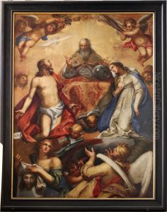 intercessione di gesu e maria a dio padre by Abraham Bloemaert