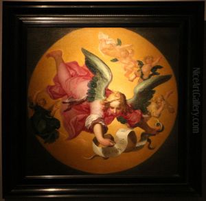 angelo in volo con cartiglio