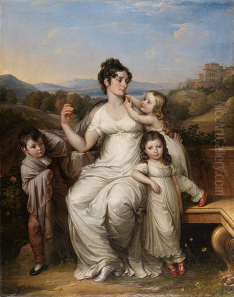 Portrat Maria Theresia Josepha Reichsgrafin von Fries (1779-1819) mit ihren altesten Kindern - view 1