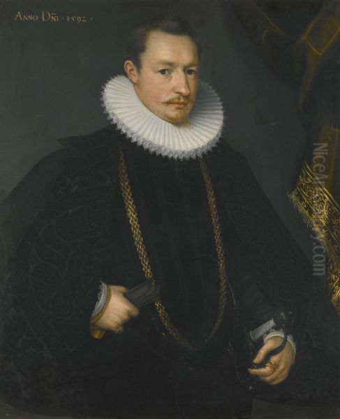 Portrait of Karl von Langemantel of Augsburg, dated 1592. - view 1
