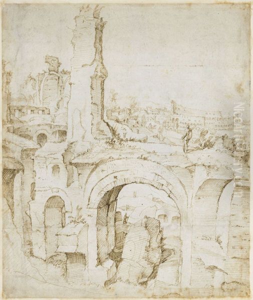 View from Domus Severiana to the Colosseum - view 1