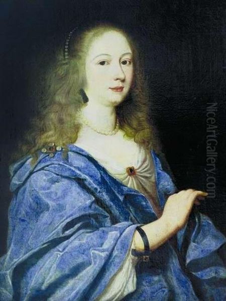 Portrait of a Lady in blue dress. - view 1