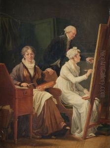 Autoportrait de l'artiste dans l'atelier by Marie-Gabrielle Capet