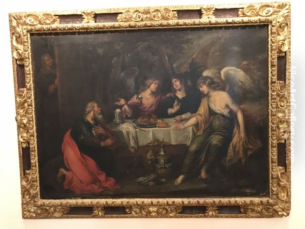 Abraham served by three angels - view 1