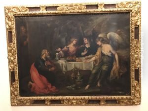 Abraham served by three angels by Abraham van Diepenbeeck