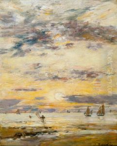 Seascape - Sunset by Eugene Louis Boudin