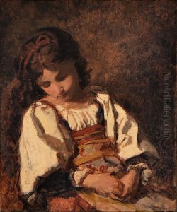 Schlafendes Madchen by Thomas Couture