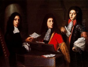 Retrato de tres musicos de la corte de los Medicis by Anton Domenico Gabbiani