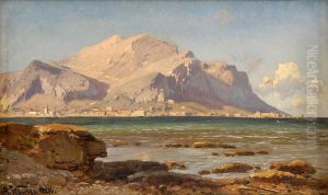 Bucht von Palermo mit Blick auf Monte Pellegrino by Adalbert Waagen