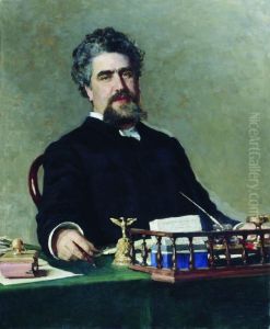 Portrait of engineer Ivan Yefgrafovich Adadurov, chairman of the Ryazan-Uralsk Railway Company from 1869 to 1884 and from 1887 to 1901.