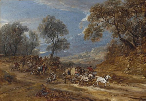 A convoy attacked by brigands - view 1