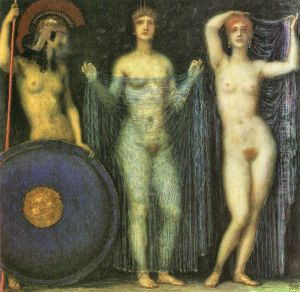 Die drei Gottinnen Athena, Hera, Aphrodite by Franz Stuck