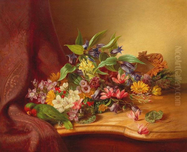 Flower Piece with Parrot - view 1