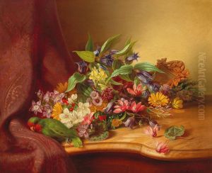 Flower Piece with Parrot by Unidentified location