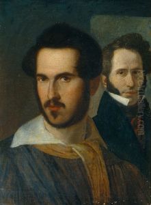 Ritratto di Ciro Menotti e Abramo Rimini by Adeodato Malatesta or Malatesti