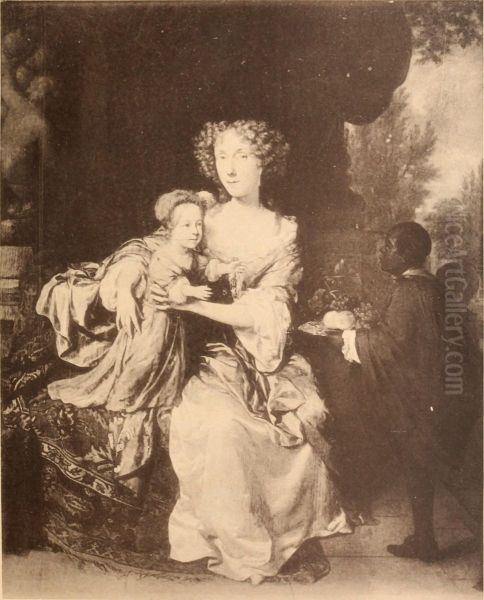 Portrait of a lady with her daughter and a servant - view 1