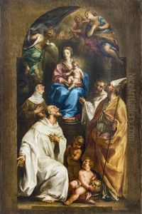 Madonna on the throne and saints by Pompeo Batoni