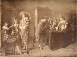 Tric trac players in a guardroom by Dirck Hals