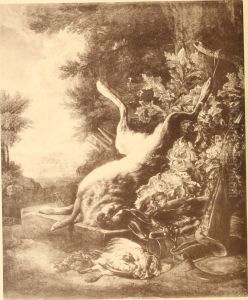 Still life with fruits of the hunt by Jan Weenix