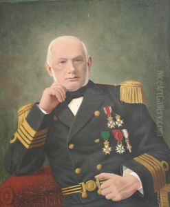 Portrait of admiral Johan Koren at Sjomilitaere Samfund Horten by Ole Peter Hansen Balling