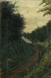 View from Munkebjerg forest with train.