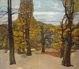 Herbstliche Parklandschaft (Untere Anlagen) (Stuttgarter Schlossgarten) by Adolf Holzel