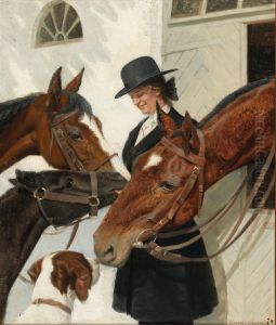 Visiting the Horses by Adolf Heinrich-Hansen