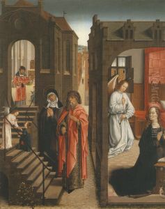 Opdracht van Maria en Annuntiatie by Master of Affligem