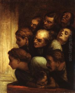 Le Spectacle gratis by Honore Daumier