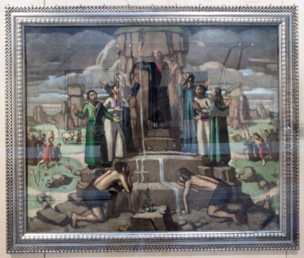 Moses strikes the rock for water - view 1