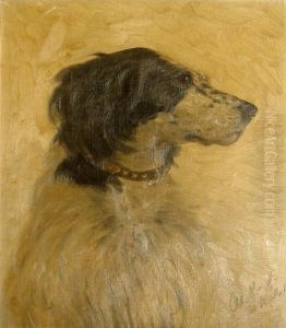 Portrait of a dog. by Adolf Heinrich-Hansen