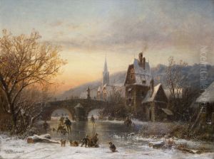 Eisvergnugen in stimmungsvoller Winterlandschaft