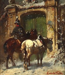Postreiter am Tor