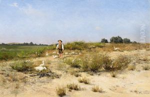 Der Gansehirt by Adolf von den Velden