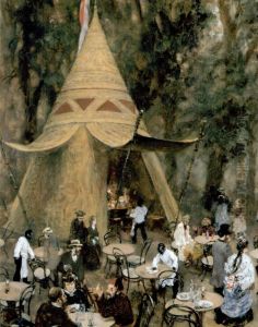 Indianer-Cafe auf der Wiener Weltausstellung by Adolph von Menzel