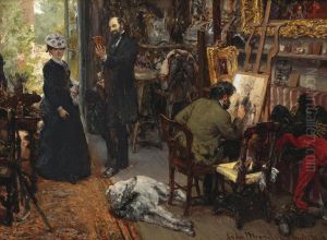 Meissonier im Atelier in Poissy by Adolph von Menzel