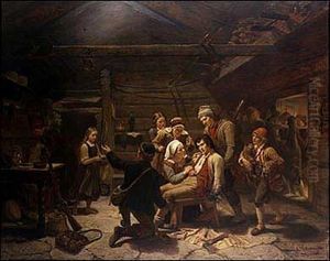 Den sarede bjornejeger by Adolph Tidemand