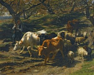 A shepherd with his flock by Rosa Bonheur