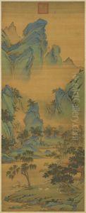 <<ming chou ying chun shan yin shang zhou>> by Qiu Ying